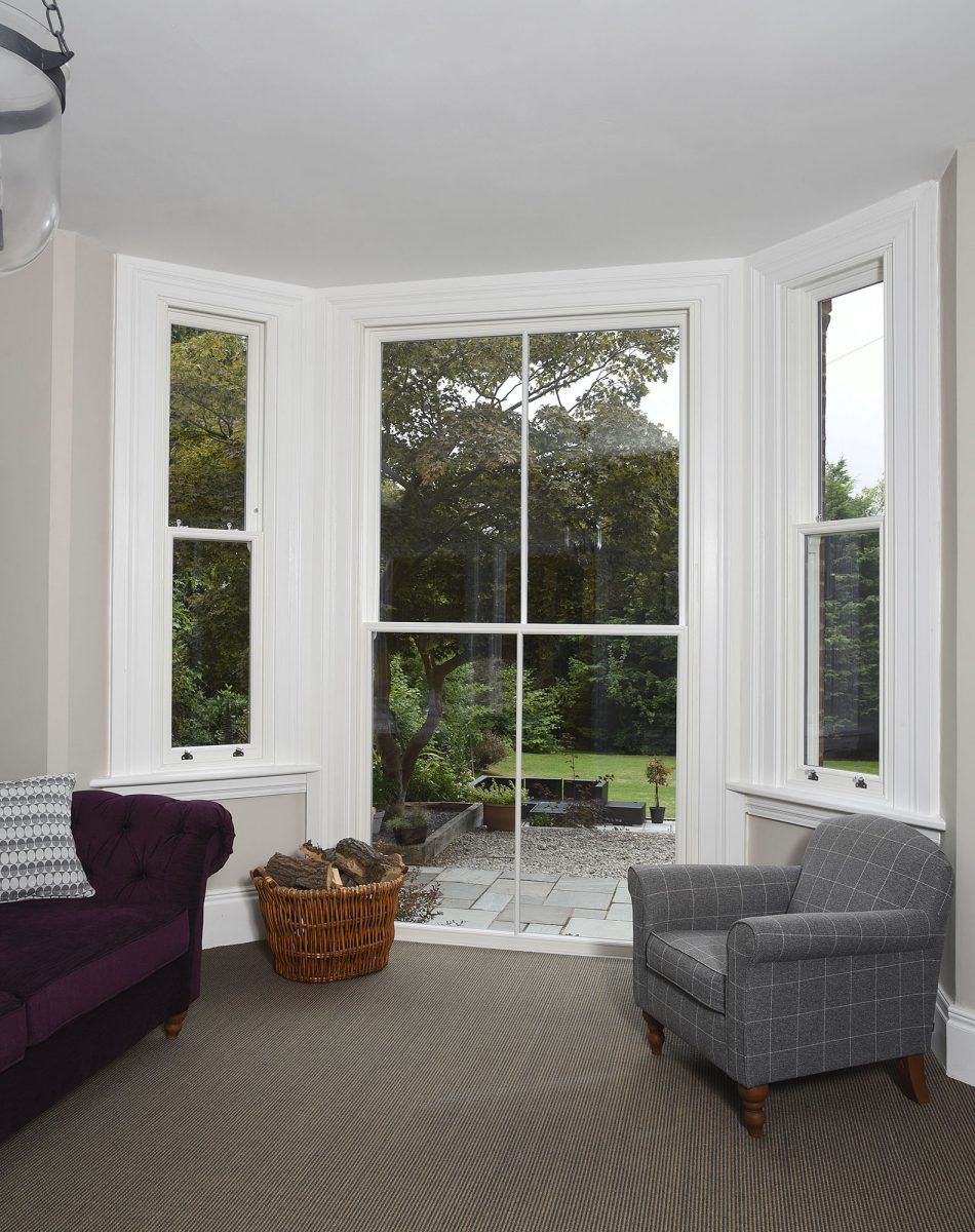 Bespoke floor level fixed sash window in Birmingham