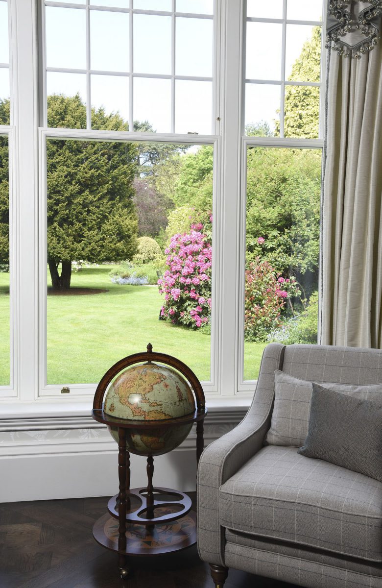 Internal view new timber double glazed sash window Birmingham