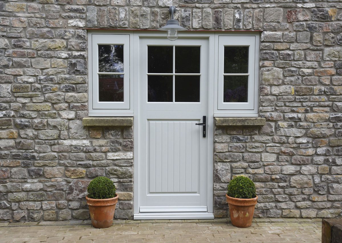 Double glazed and timber front door and side panels Gloucestershire