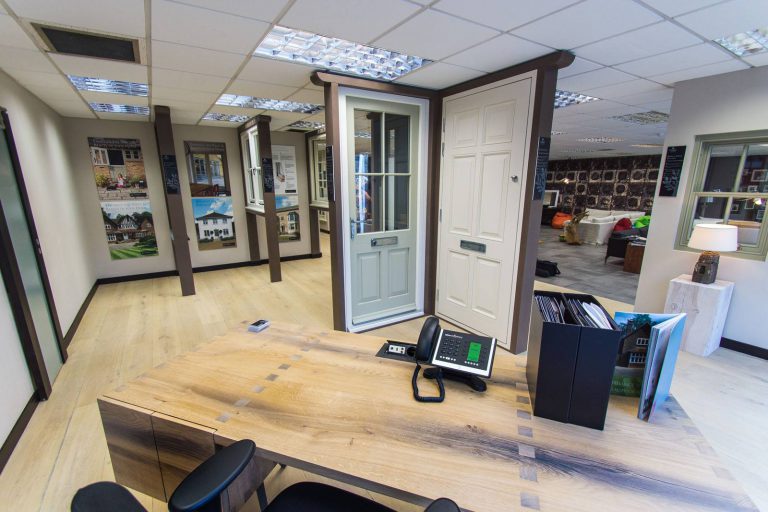 New front doors & sash windows Timber Windows Guernsey Showroom