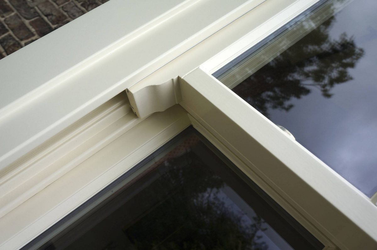 Close up of new double glazed timber sash window Harrogate, North Yorkshire