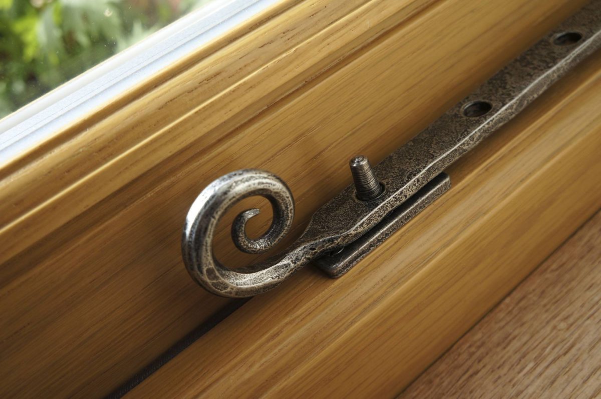 Double Glazed Timber Window Handle Close Up