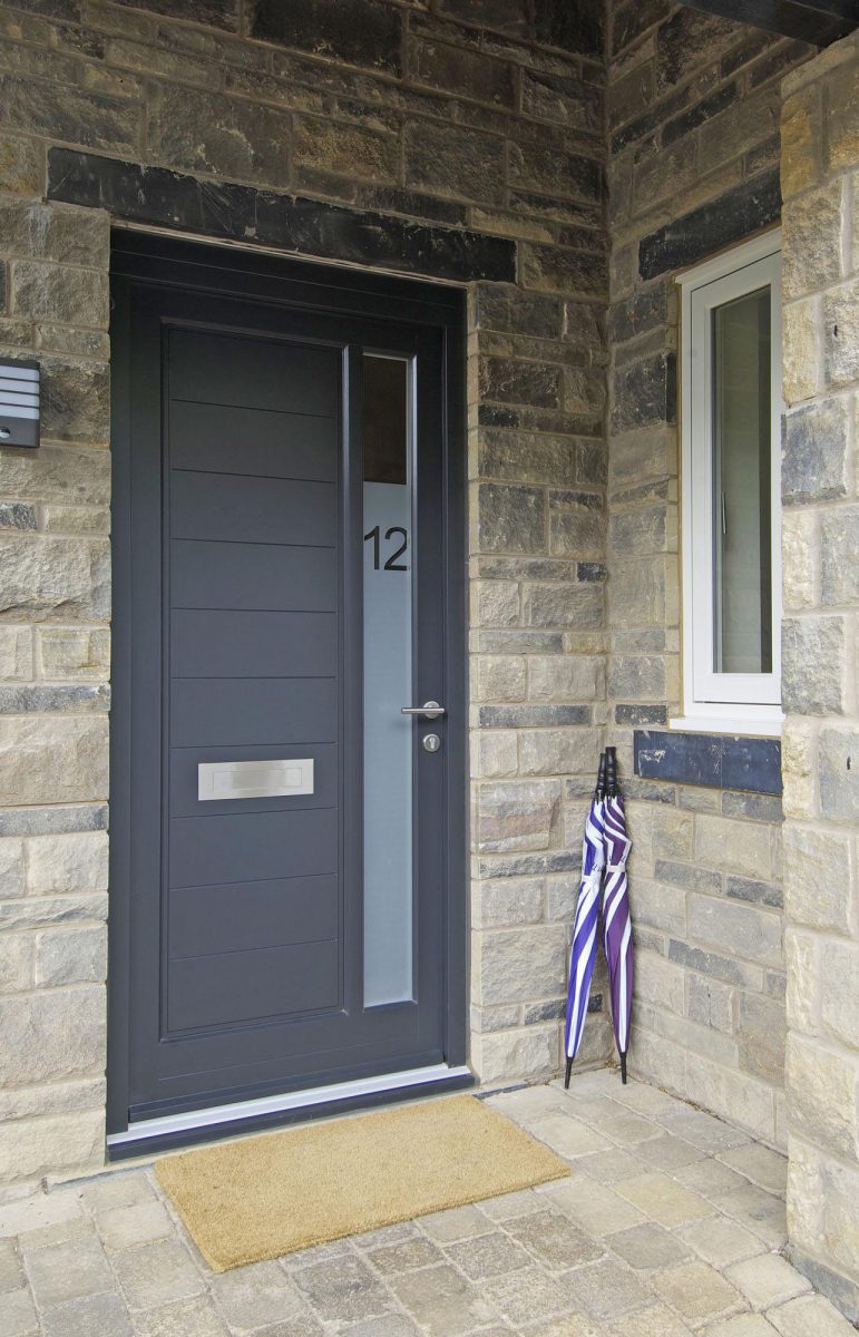 Contemporary timber and glazed entrance door Hampshire