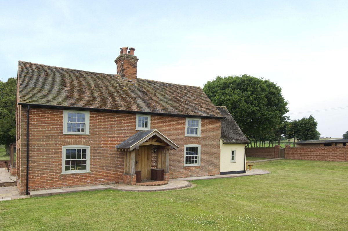 New double glazed sash windows on cottage Essex