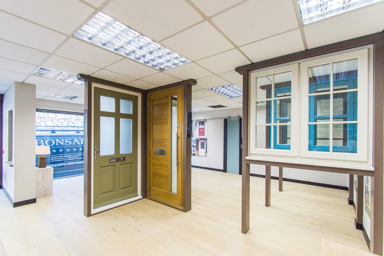 New front doors & sash windows Timber Windows Guernsey Showroom