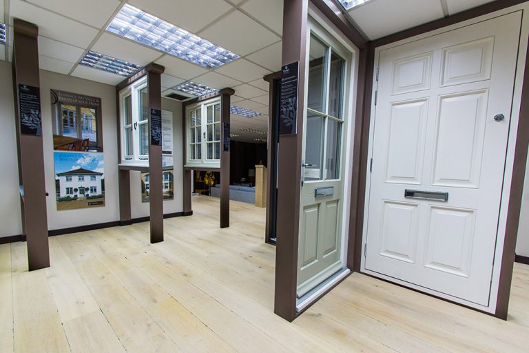 New front doors & sash windows Timber Windows Guernsey Showroom