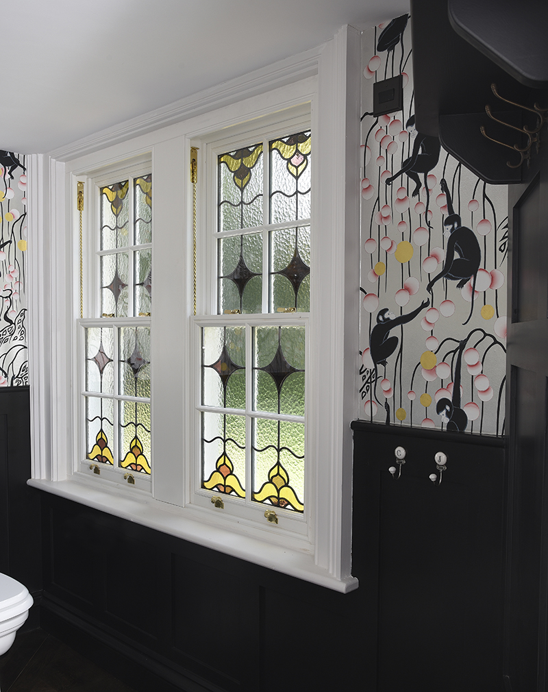 Sash windows with bespoke stained glass