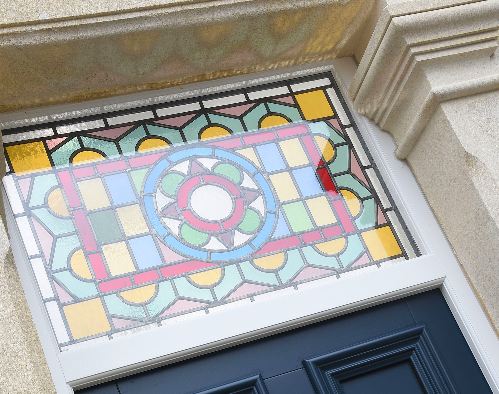 Entrance Door Stained Glass Samuel Heath Ironmongery Bristol