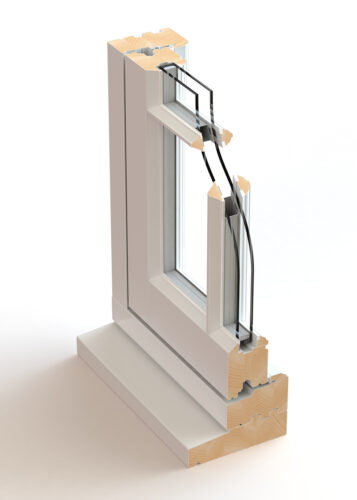 a render CAD image of a casement window