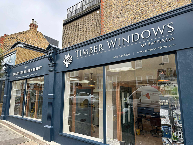 the timber windows of battersea showroom