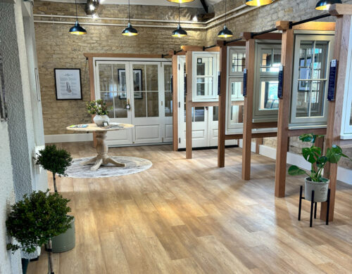 a large timber window and doors showroom